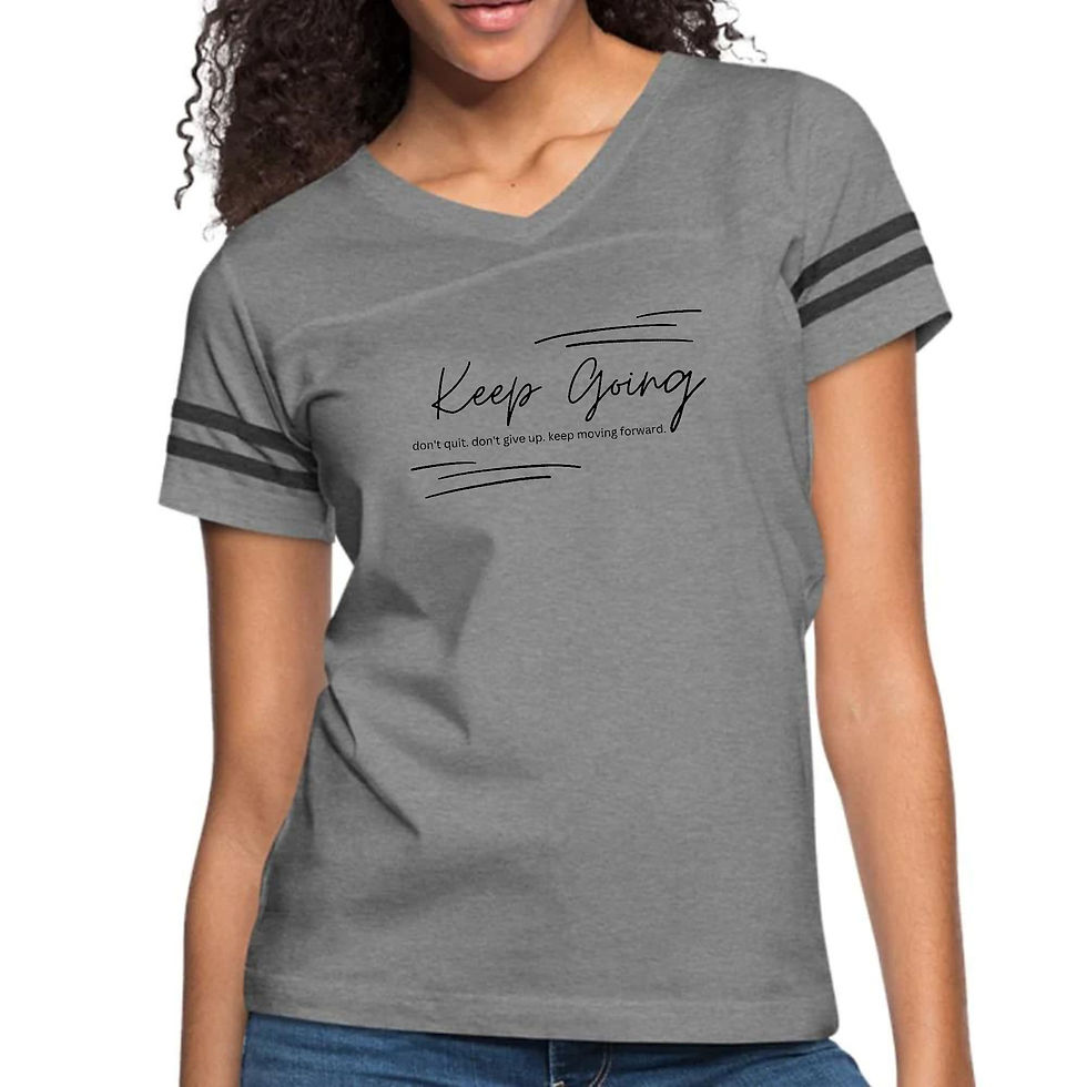 Miniatura: Womens Vintage Sport Graphic T-shirt, Keep Going Don’t Give Up -