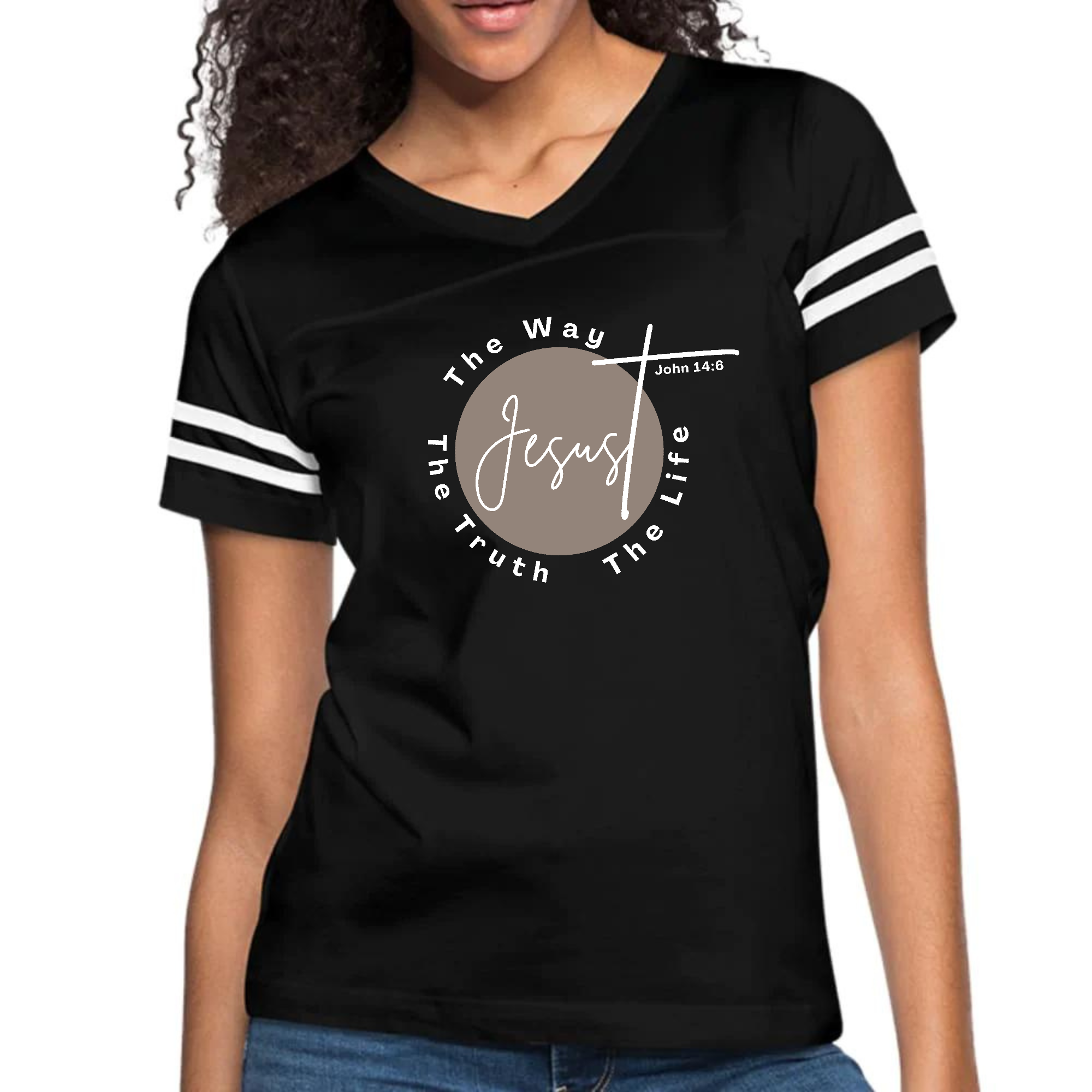 Womens Vintage Sport Graphic T-shirt, the Truth the Way the Life