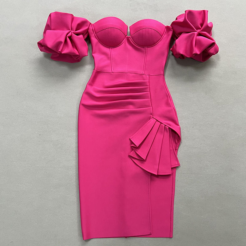 Thumbnail: Lantern Sleeve Bandage Dress