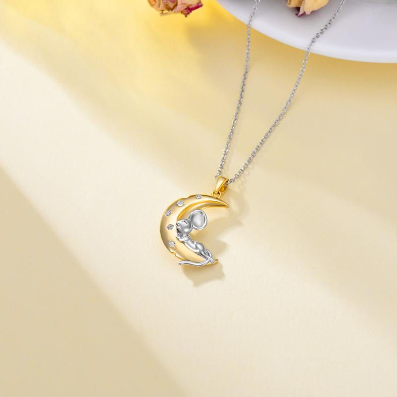Thumbnail: Mouse on Cheese Moon Silver Necklace