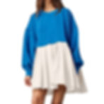 Thumbnail: Pleated Crewneck Cotton Dress