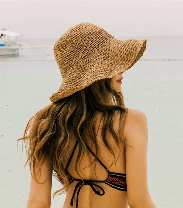 Sun-Ready & Travel-Friendly: Foldable Straw Beach Hat provides stylish sun protection that packs away easily. Perfect for bringing summer vibes wherever you roam!