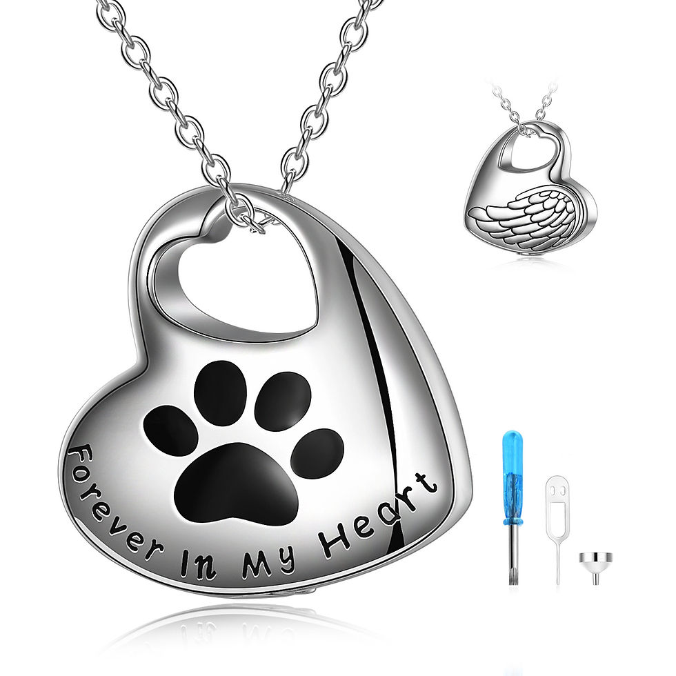 Thumbnail: Silver Pet Paw Heart Necklace