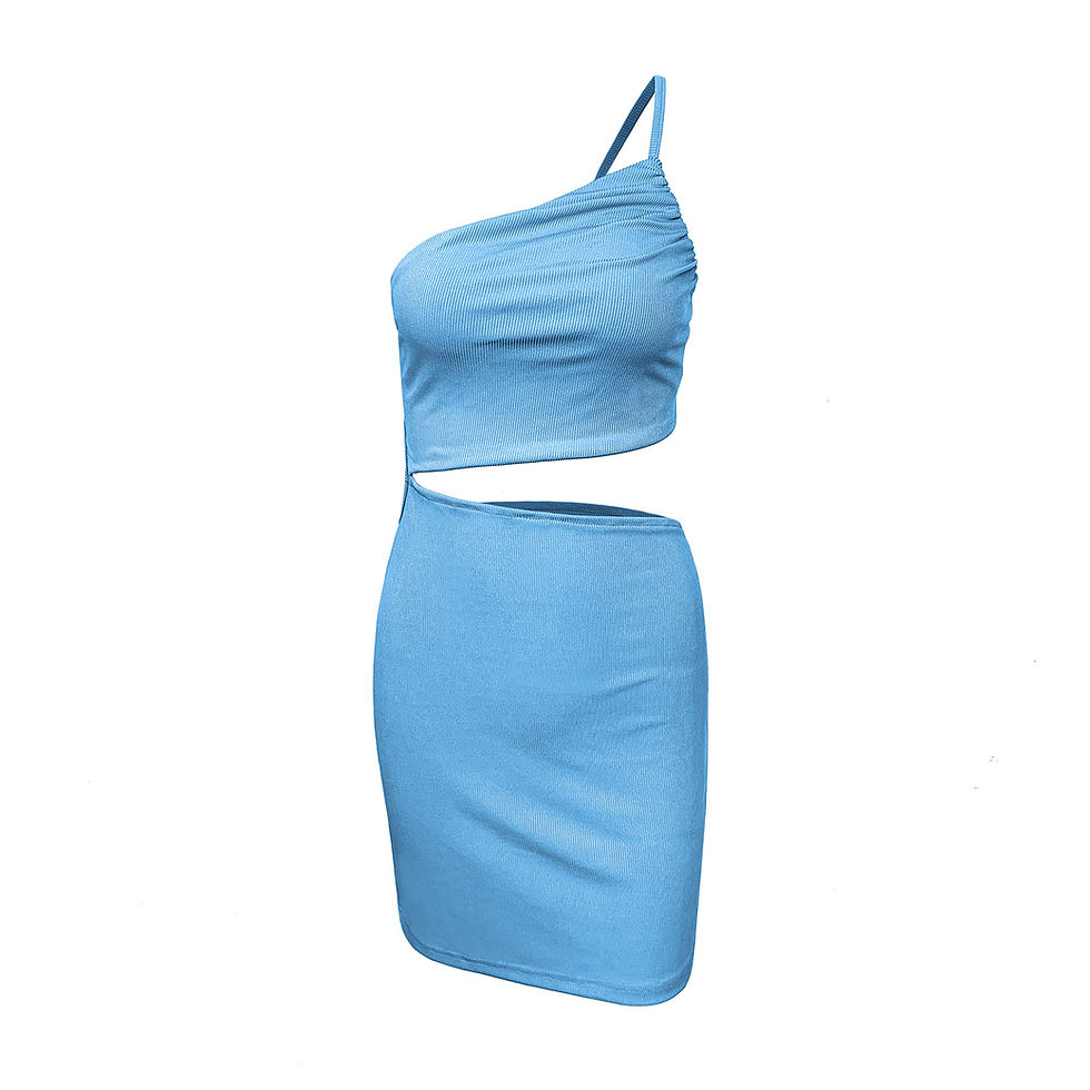 Thumbnail: Shoulder Drawstring Mini Dress