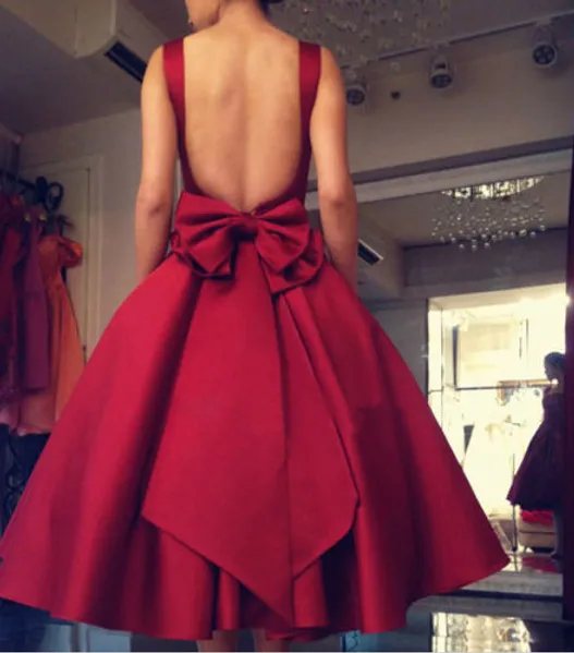 60's red backless midi prom dress, a retro-inspired choice for a chic prom look