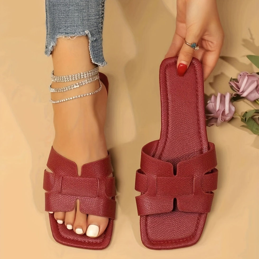Thumbnail: The Serpentine Solace – Square Toe Flat Summer Sandals