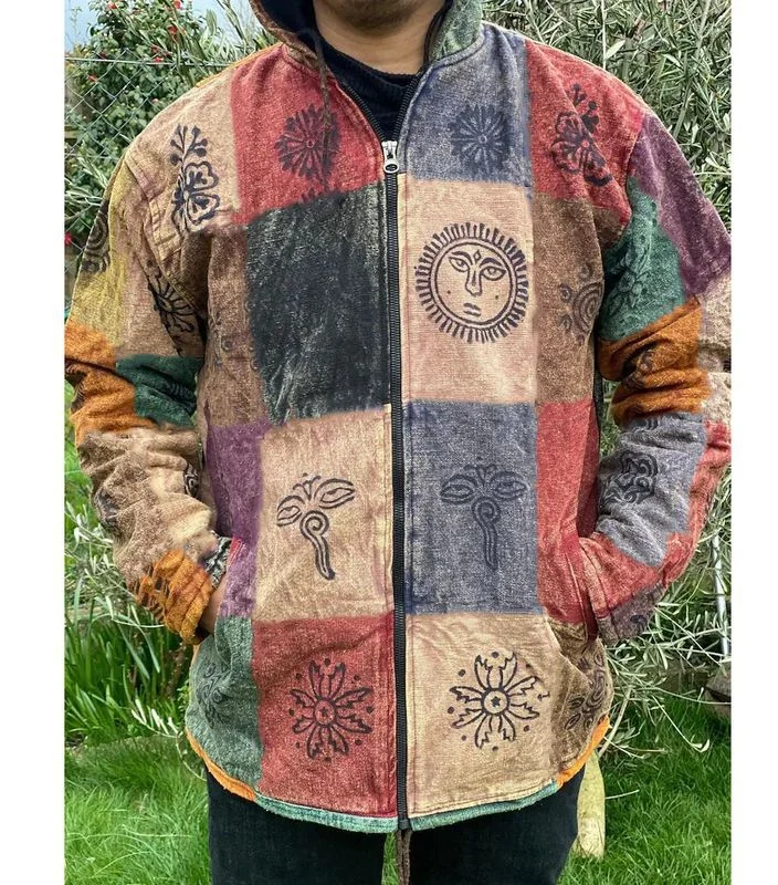 Hooded Slim Printed Jacket - A stylish and slim-fit jacket featuring a unique print, complete with a hood for added versatility.