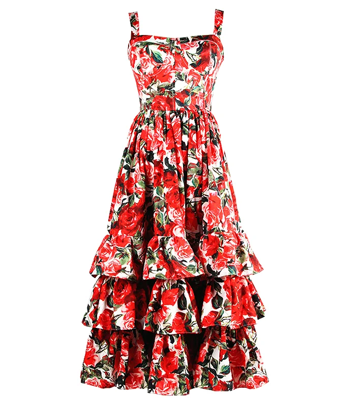Step into style with our Sling Multi-layer Printed Dress – a timeless and chic choice for a fashionable and sophisticated look
