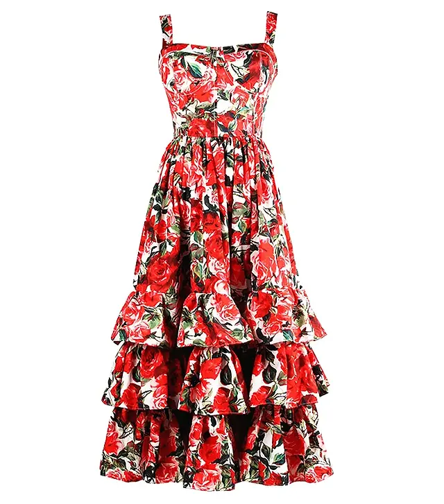 Step into style with our Sling Multi-layer Printed Dress – a timeless and chic choice for a fashionable and sophisticated look