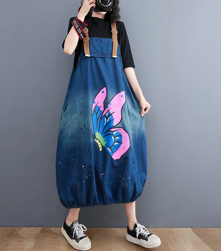 Elevate your style with BC Style & Crafts Butterfly Printed Denim Strap Skirt. Trendy and chic, this skirt adds a touch of whimsy to your wardrobe. Shop now!