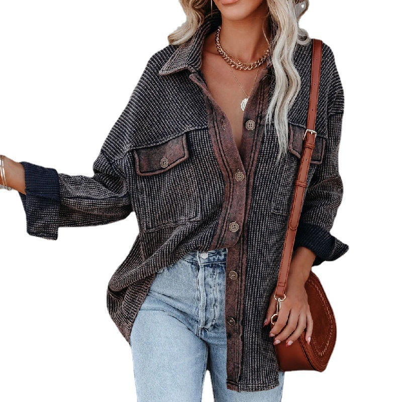 Thumbnail: Cotton Blend Lapel Sweater Coat