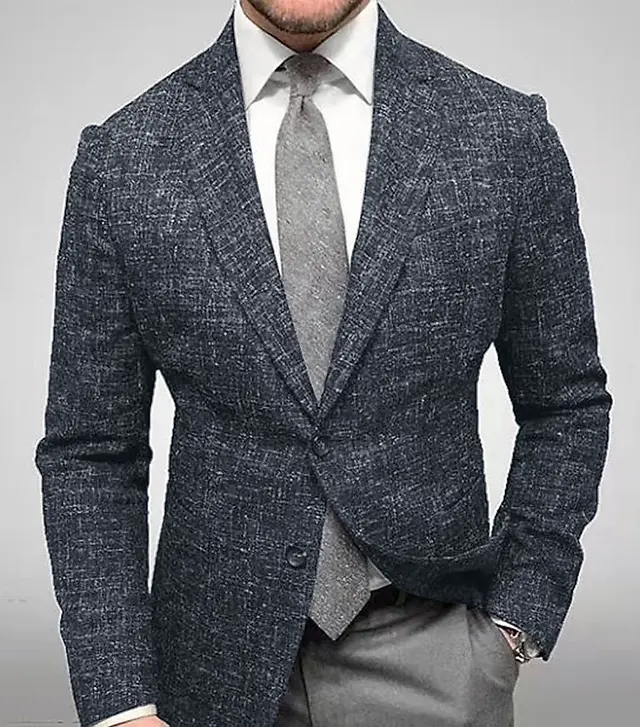 Trendy Men's Plaid Woolen Jacket - Perfect for Winter