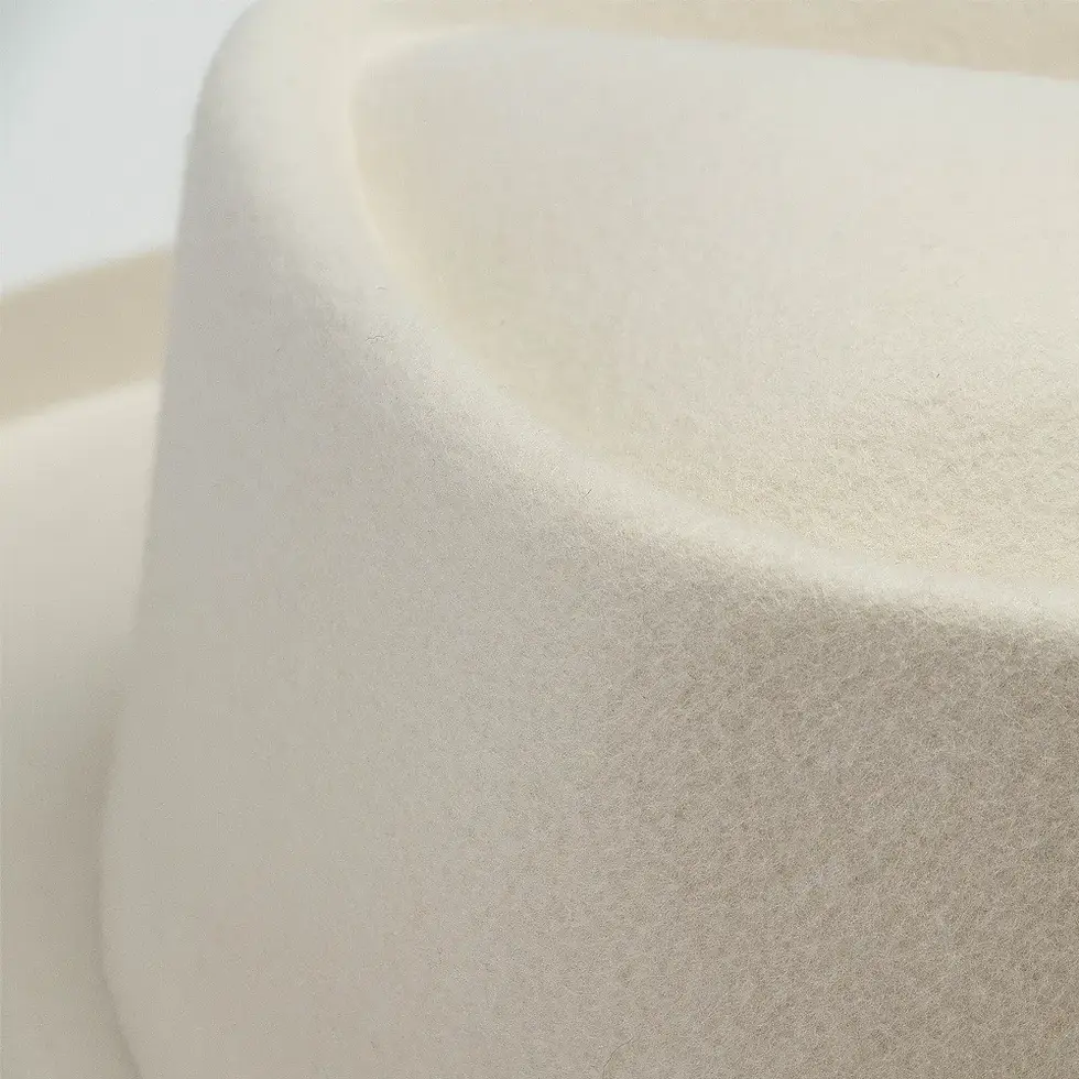 Thumbnail: Vintage Flat-Top Wide-Brim Wool Hat