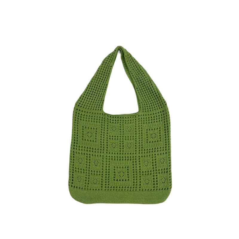 Thumbnail: Solid Color Knitted Shoulder Bag