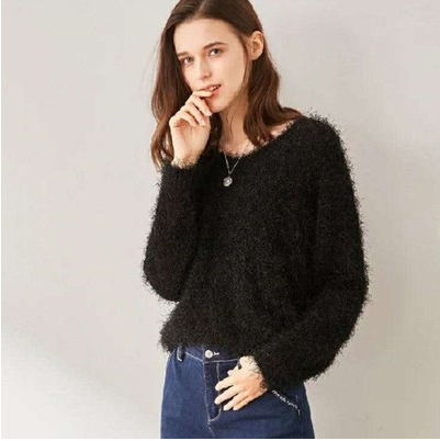Thumbnail: V-Neck Solid Color Sweater