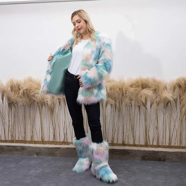 Thumbnail: Fluffy Faux Fox Fur Three-Piece Winter Set