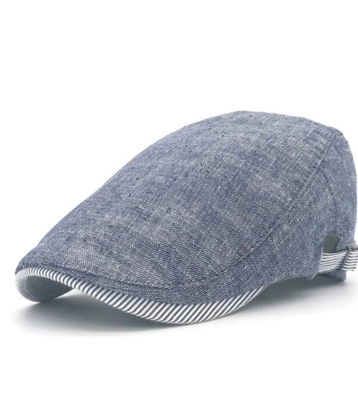 Cotton and Linen Beret for Men - Stay stylish and comfortable with this cotton and linen blend beret, perfect for adding a touch of sophistication to any outfit.
