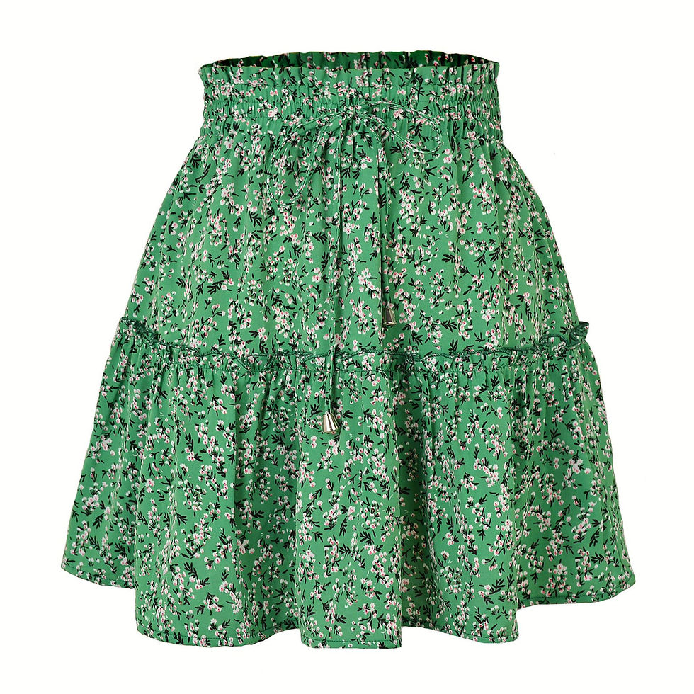 Thumbnail: Midnight Blossom – Artisan High-Waist Pleated Performance Mini