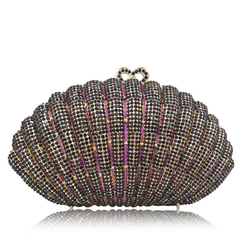 Thumbnail: Radiant Diamond Shell Metallic Clutch