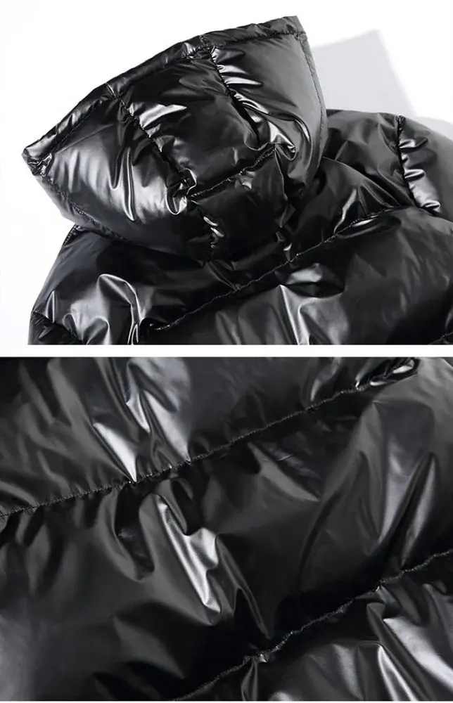Thumbnail: Monolith Kinetic – Hooded Metallic Pocket Quilted Puffer Coat