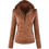Thumbnail: ChicCraft Luxe Hooded Faux Leather Jacket