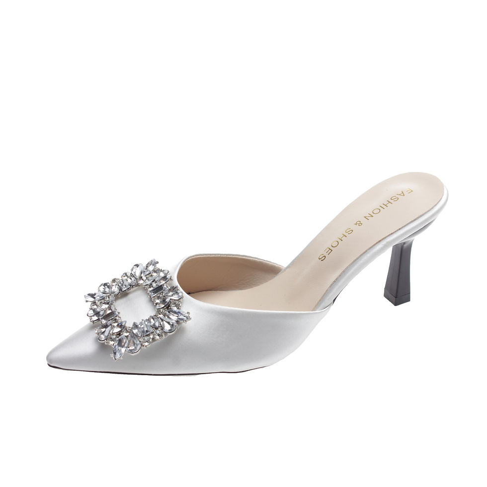 Thumbnail: The Regal Radiance – Square Buckle Rhinestone Closed Toe Pumps
