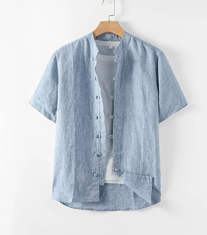 Men's Linen Short-Sleeve Shirt for a Cool Summer Look