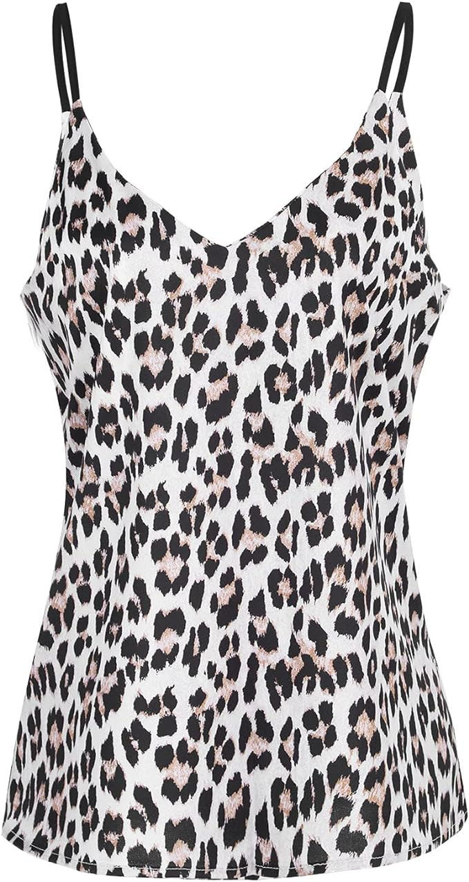 Thumbnail: Women's V-Neck Halter Top – Leopard Print