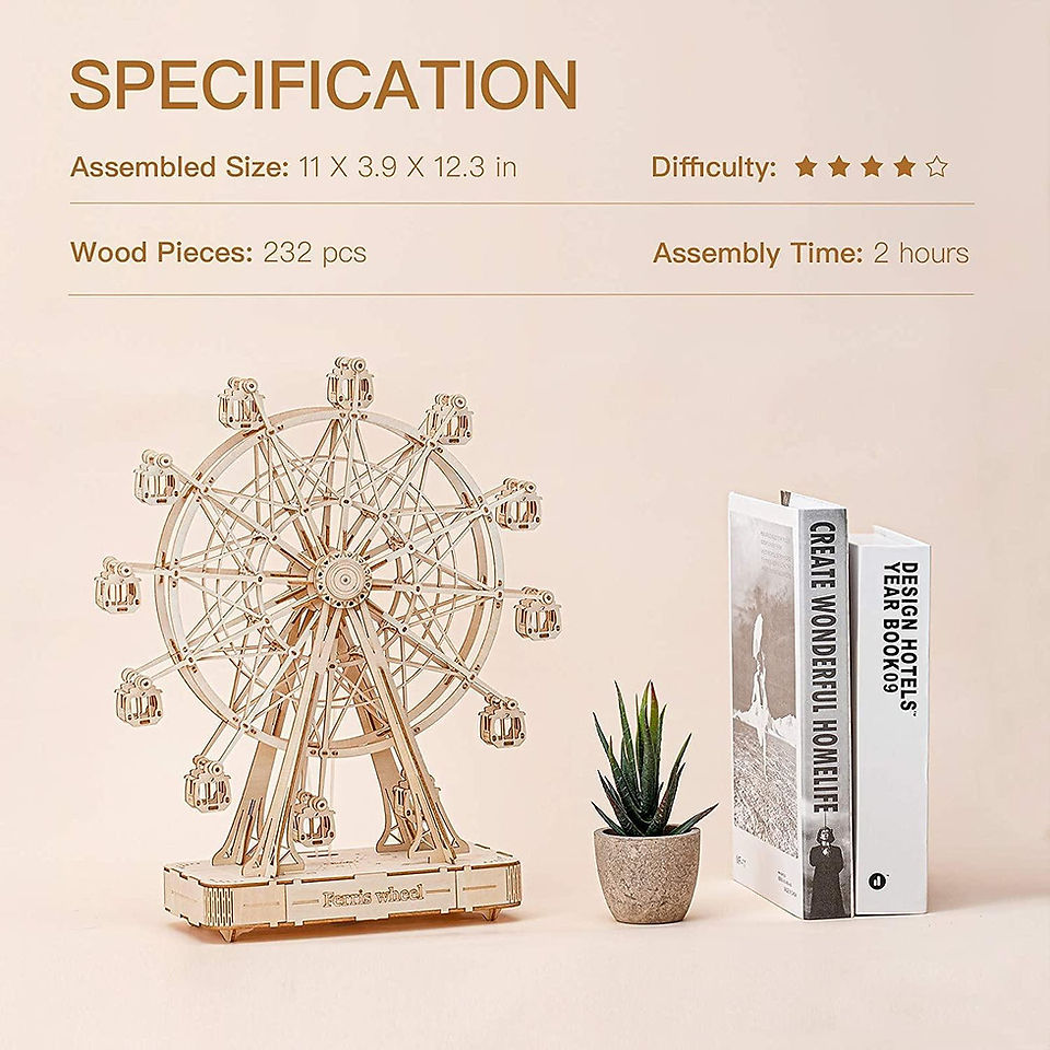 Ferris Wheel DIY: Craft enchanting tunes, fun for all ages. Artistic, educational, and relaxing. Unique decor and conversation piece