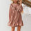 Thumbnail: Button Ruffled Long Sleeve Loose A-line Dress