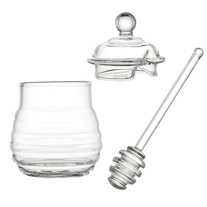 Thumbnail: Glass Honey Jar with Wooden Dipper