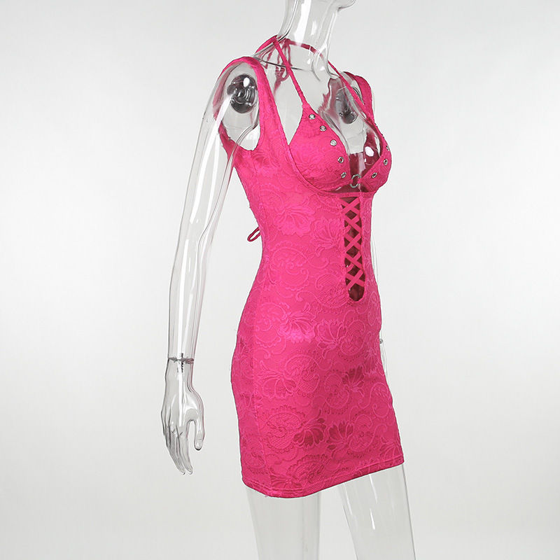 Thumbnail: Pink Halter Mini Dress