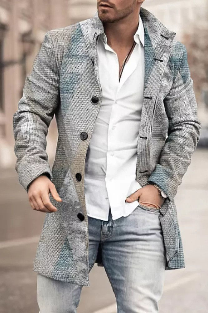 Thumbnail: Plaid Stand Collar Executive Coat