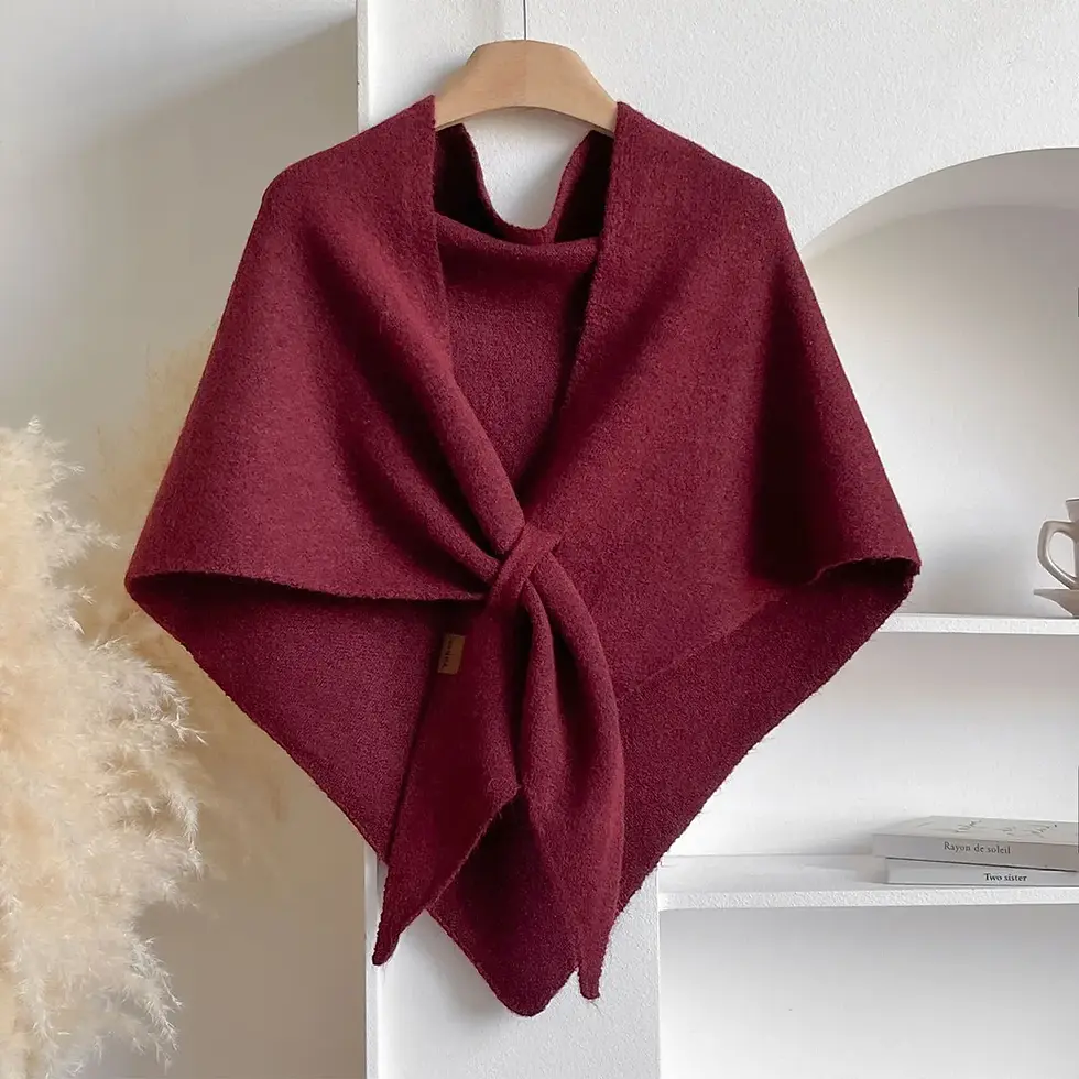 Thumbnail: Winter Knitted Triangular Shawl