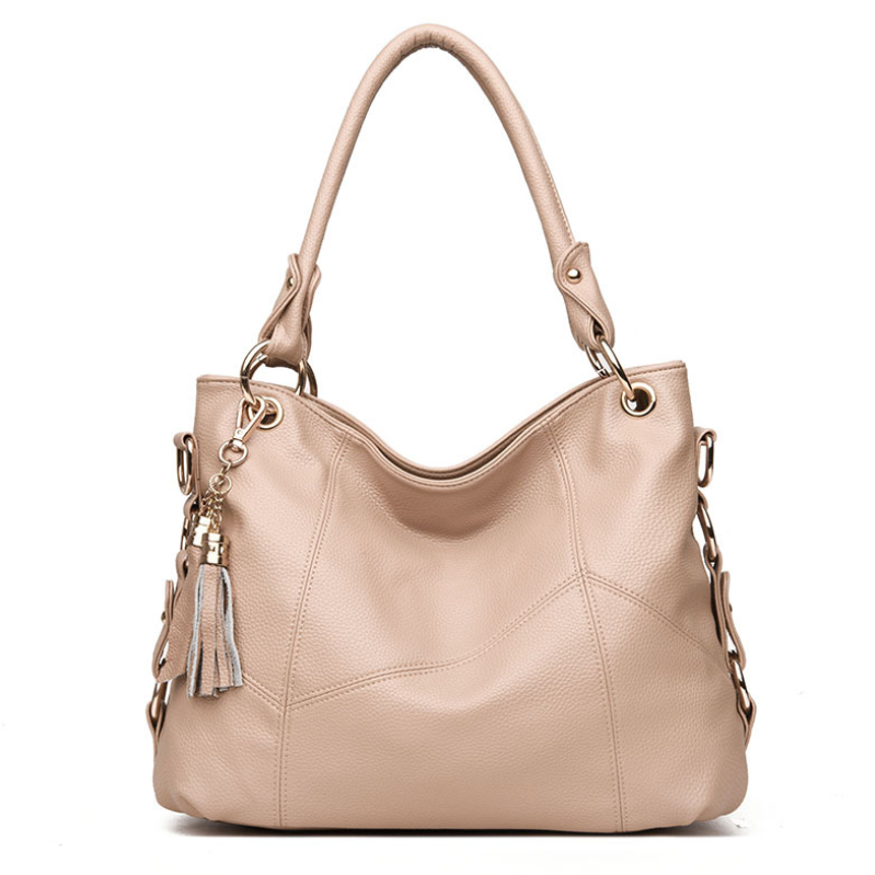 Thumbnail: Tassel Soft Leather Shoulder Bag