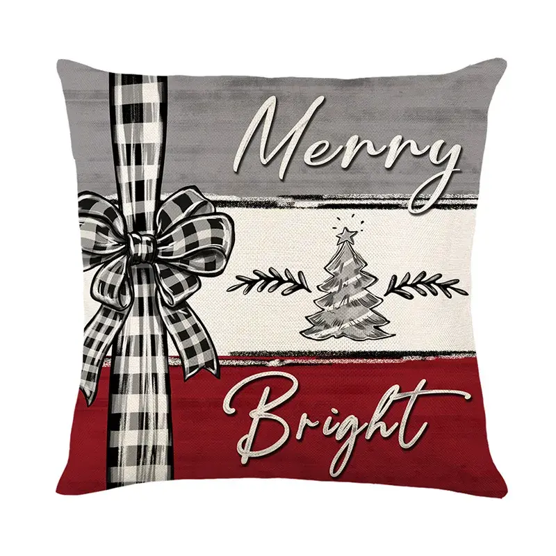 Thumbnail: Holiday Burlap Pillow Covers Set of 4