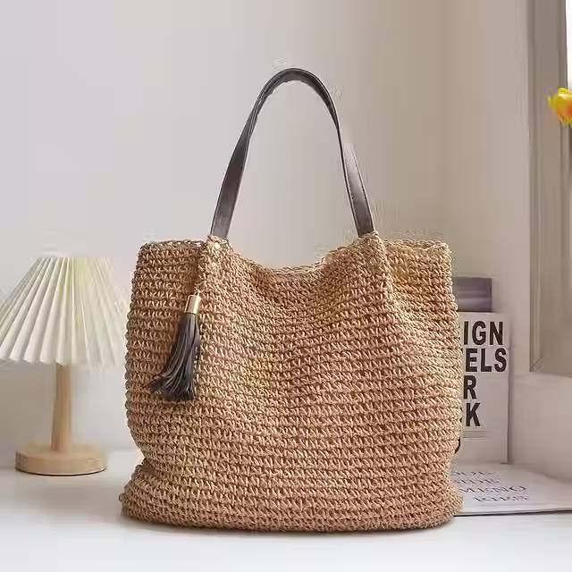 Tassel Straw Shoulder Bag