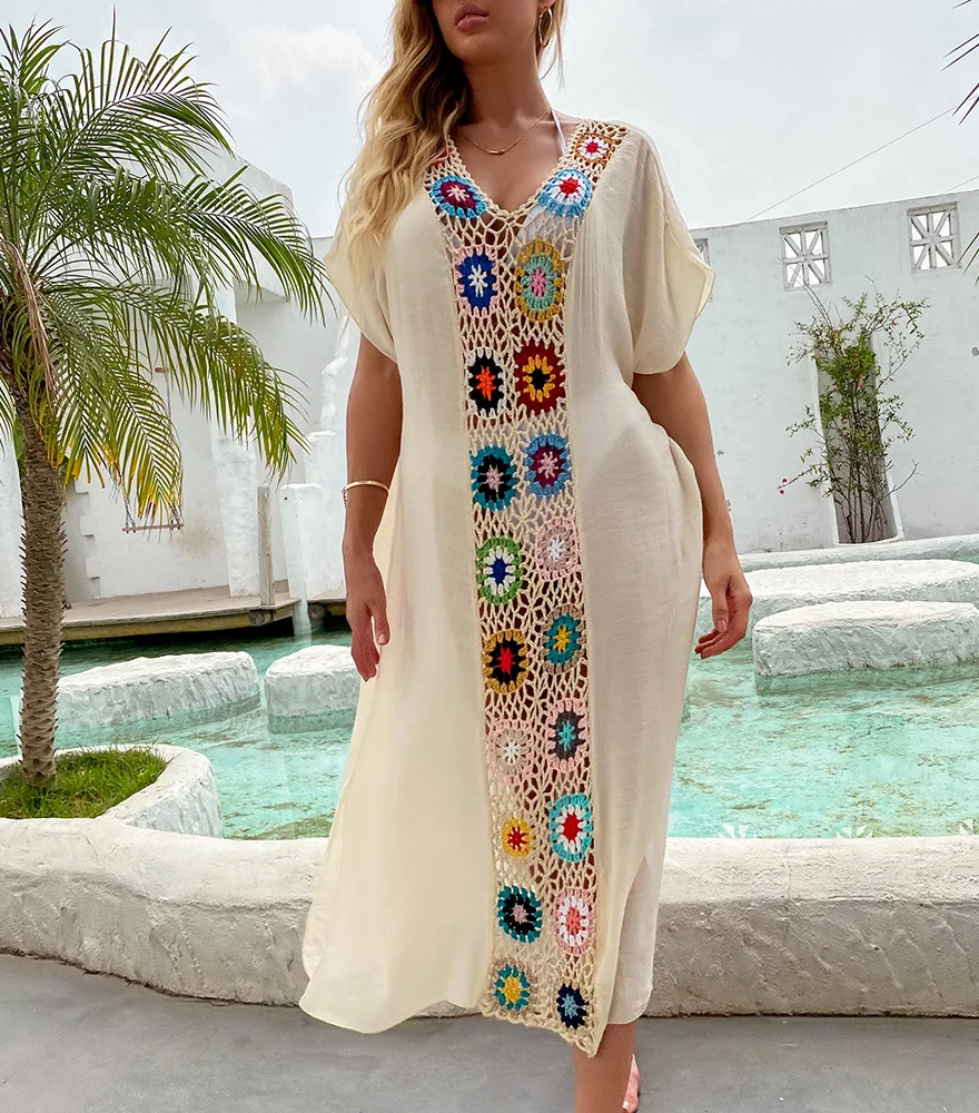 Breezy and beautiful - This flower stitch knit dress is both comfortable and stylish. Perfect for capturing the essence of summer.