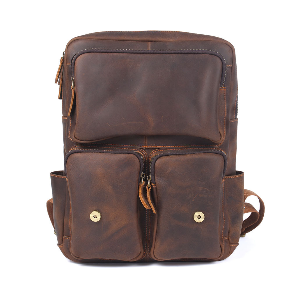 Retro Large Capacity Leather Backpack
