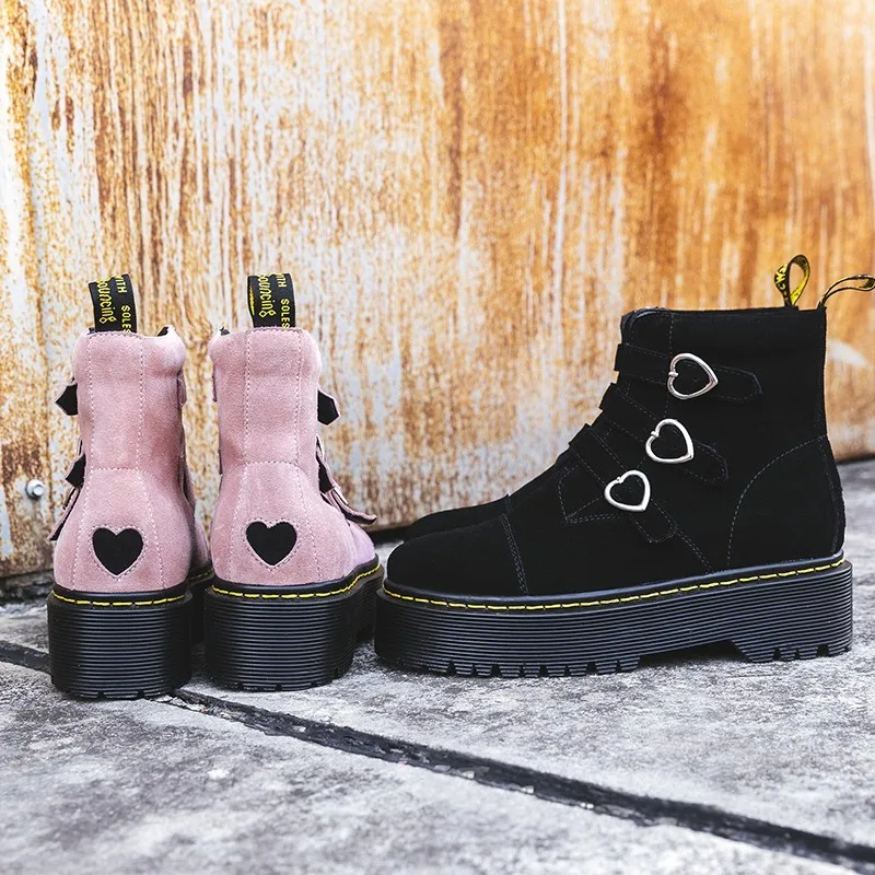 Step into Love: Buckle Deerskin Martin Ankle Boots - Walk with confidence in these chic and comfortable ankle boots. ❤️👢