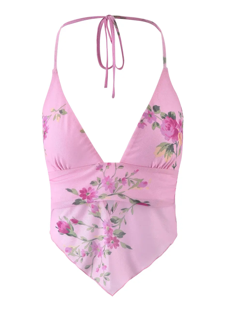 Thumbnail: Women's V-Neck Halter Top & Pleated Skirt Set