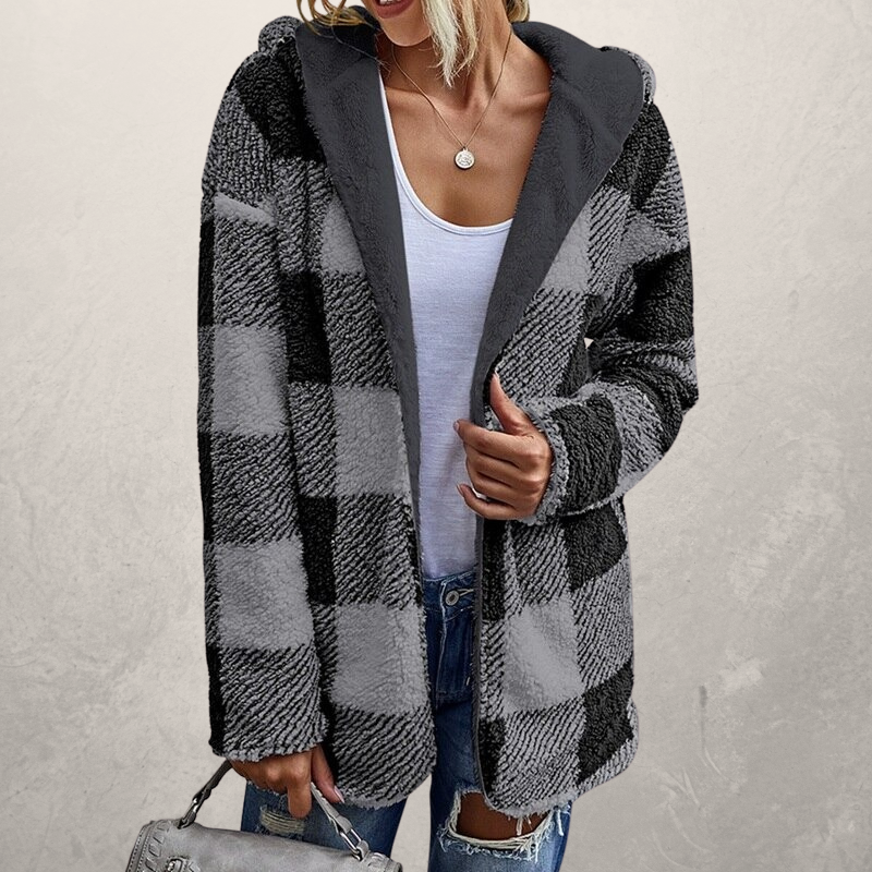 Thumbnail: Plaid Fleece Cardigan