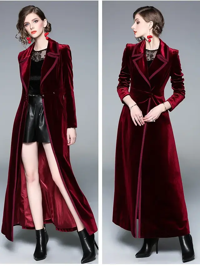 Luxurious Long-sleeve Flannel Slim Evening Dress