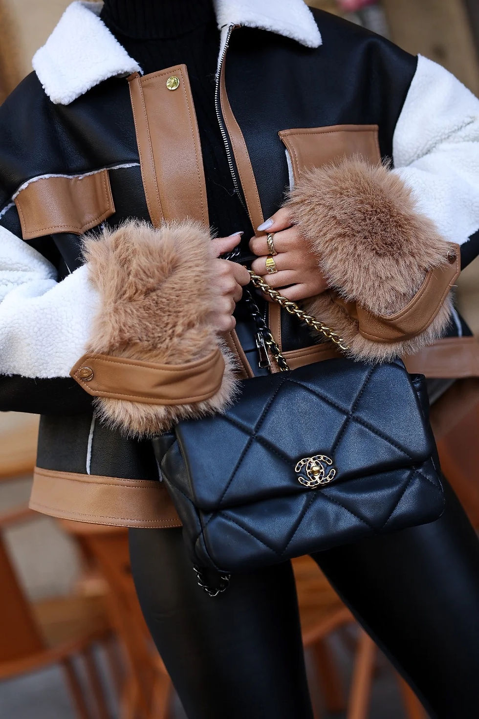 Thumbnail: Colorblend Faux Fur Jacket
