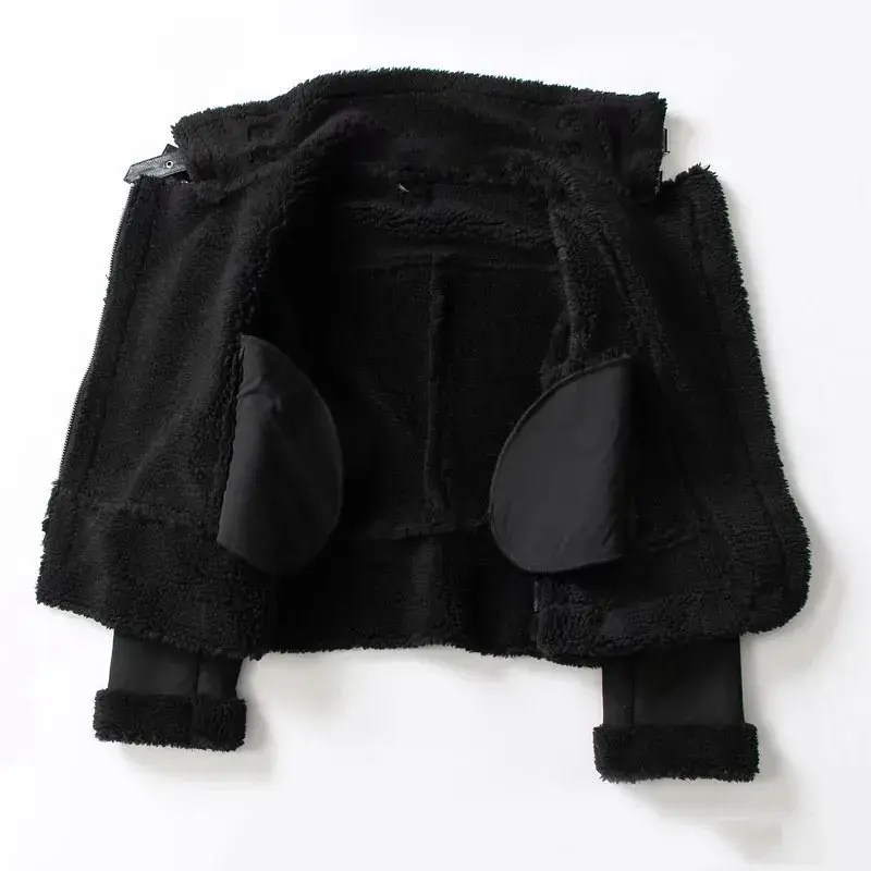 Thumbnail: La Motocyclette d'Hiver – Winter Lapel Suede Lamb Wool Jacket