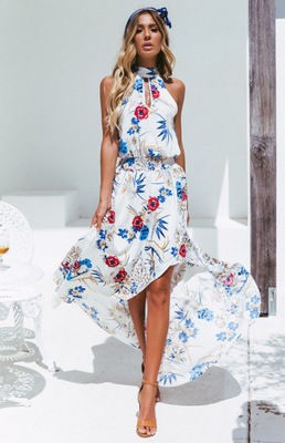 Thumbnail: Floral Printed Waist Dress