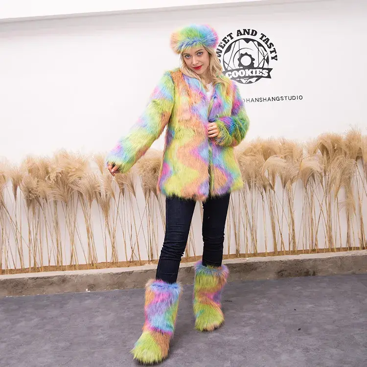 Thumbnail: Fluffy Faux Fox Fur Three-Piece Winter Set