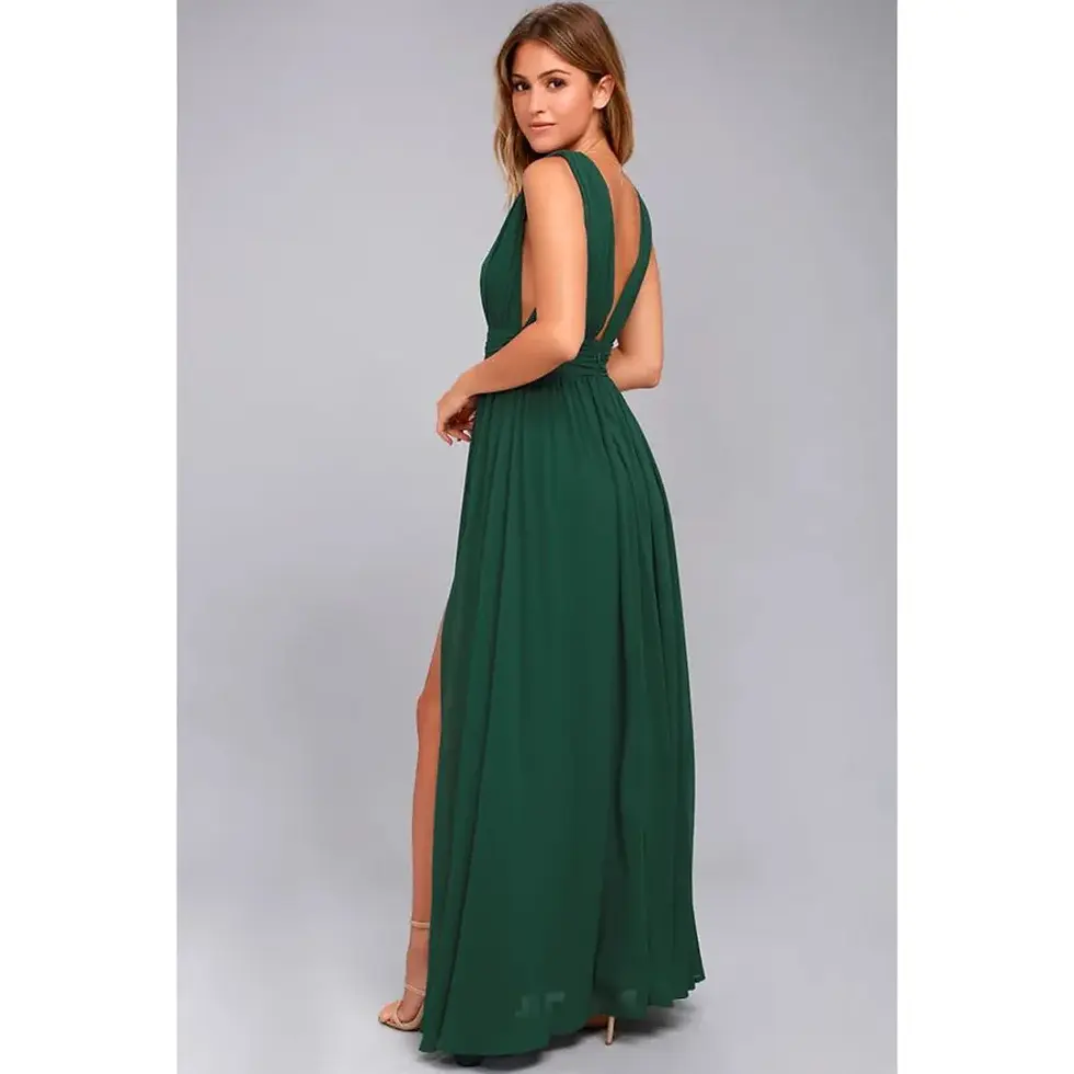 Thumbnail: Ethereal Deep-V Chiffon Maxi