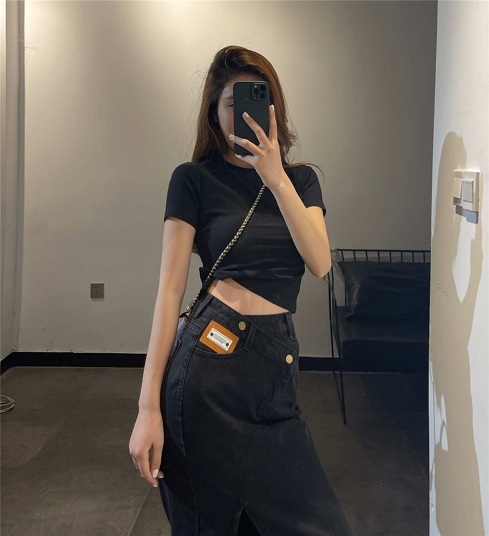 Thumbnail: DenimSlant – Artisan High-Rise Statuesque Asymmetric Skirt