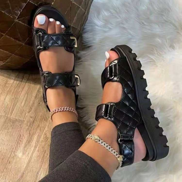 Thumbnail: The Coastal Confidant – Plus Size Classic Velcro Beach Sandals